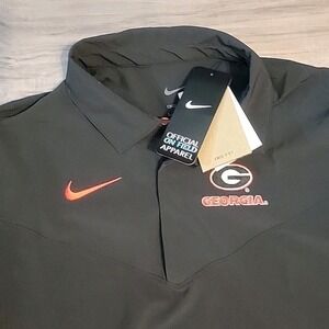 Nike UGA Georgia Bulldogs Football Sideline Polo Shirt Black DN5615-010 Mens SM
